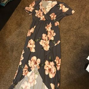 Hi-lo floral dress